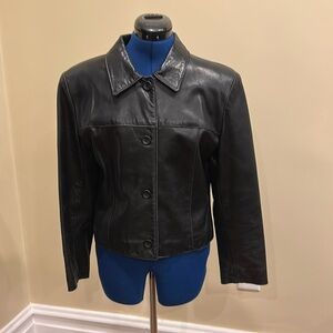 Luxury Tailored Lined Vintage Leather  Button Short Jacket Coat Baddie Classic